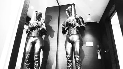 Black latex sissy slave doll gets stuck in selfbondage