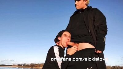 fucking and sucking between stepbrothers in public