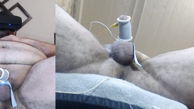 Estim while watching VR porn
