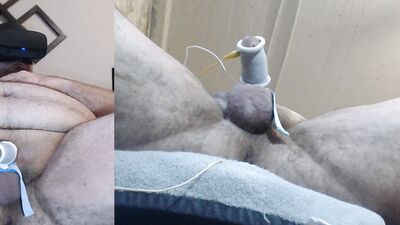Estim while watching VR porn