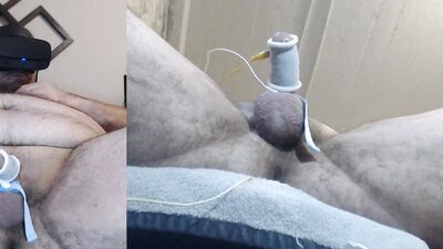 Estim while watching VR porn