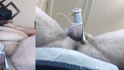 Estim while watching VR porn