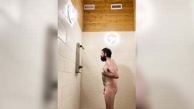 Daddy Having Public Shower Fun