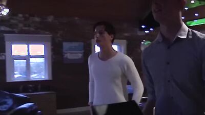 Horny twink pounded from behind while munching on a cock