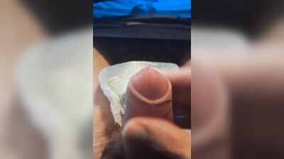 Gamer boy takes a long time to orgasm with diaper