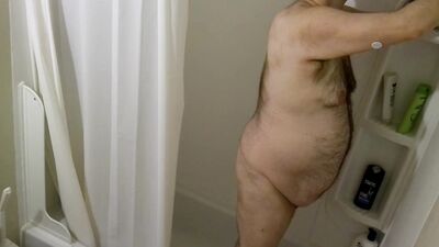 Dad going to take a shower