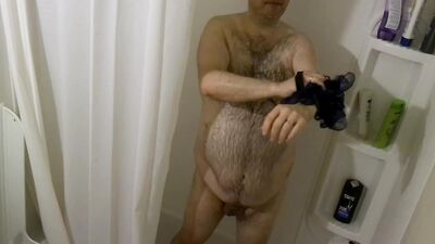 Dad going to take a shower