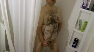 Dad going to take a shower