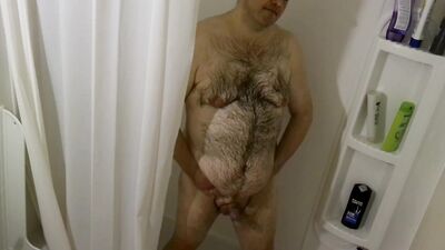 Dad going to take a shower