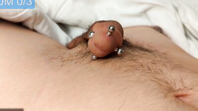 Pierced Cock Triple Cum first completely handsfree