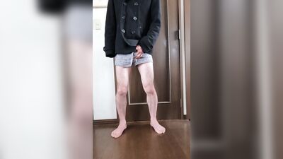 When I put the coat on my bare skin, I felt a bit naughty and got excited and started masturbating.
