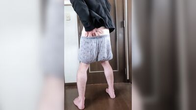 When I put the coat on my bare skin, I felt a bit naughty and got excited and started masturbating.