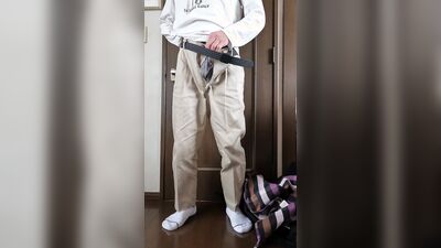 A man without a partner masturbates alone and lonely.