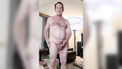 Daddy playing with his big dick