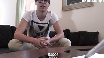 TWINKPOP - Bespectacled Twink Clearly Sees Lots Of Cash & Instantly Kneels Down To Suck A Dick To Earn Some