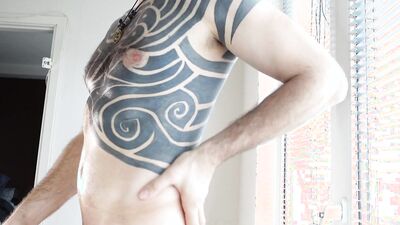 Tall straight guy jerking