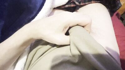 Not quite a Twink Bed time jerk off with cumshot- Links in BIO