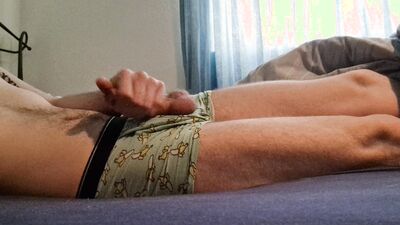 Cumming through my boxers after work