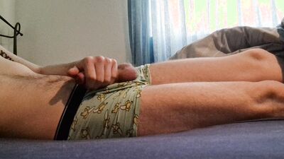 Cumming through my boxers after work