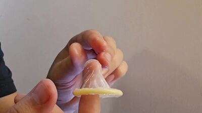 Guy sucking dildo with and without Condom Deepthroat Gagging on Dildo