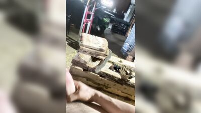 Farmhand Cums on belly Wipes off with Moss