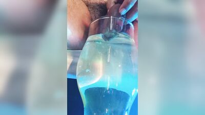I Pee and Cum Inside a Glass Glass of Water