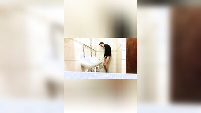 Small Compilation of skinny lad in Public Bathroom masturbating