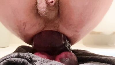 Dildo extreme huge riding deep
