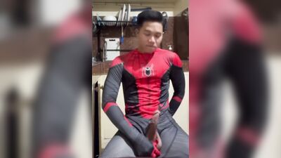 Jush Lee- Your Horny Inked Hunk Spidey Jerking Off
