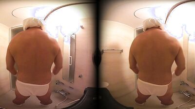 Tighten Etchu loincloth and enjoy enemagra and dildo in 2 screens
