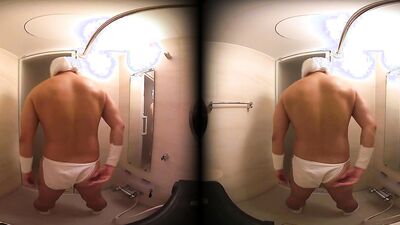 Tighten Etchu loincloth and enjoy enemagra and dildo in 2 screens