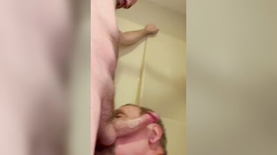 Fun in the tub with piss and cum