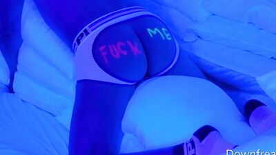 Pillow Fucking Under UV Lights Until Cum