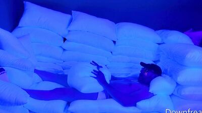 Pillow Fucking Under UV Lights Until Cum