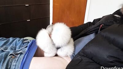Slow Edging with Fox Fur Fleshlight and Hat