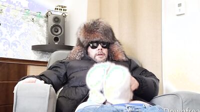 Slow Edging with Fox Fur Fleshlight and Hat