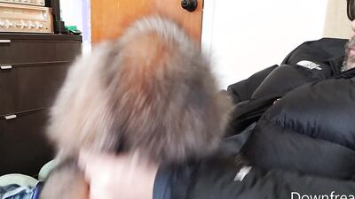 Slow Edging with Fox Fur Fleshlight and Hat