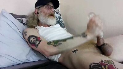 JerkinDad14 - Daddy's Big Greasy Dong Brings Him So Much Joy and Penis Pleasure includes Massive Cumshot