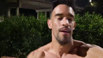 Crazy naked walk at night. Risky public nudity