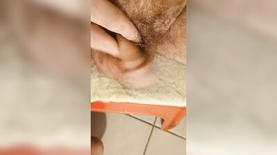 DADDY in STEPDAUGHTER's Nylon Ankle Socks! Pissing, jerking off, cumming, licking cum!!