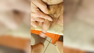 DADDY in STEPDAUGHTER's Nylon Ankle Socks! Pissing, jerking off, cumming, licking cum!!