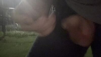 Heading out to the park nude to take a piss and flash cock