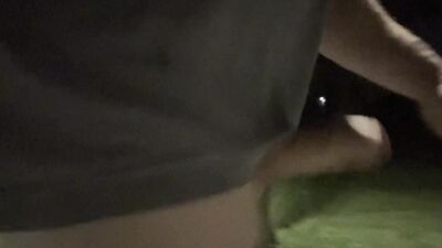 Heading out to the park nude to take a piss and flash cock