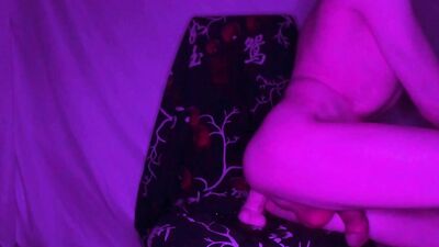 Boy rides a dildo and cums with a vibrating massager