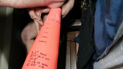 Stretching My Ass Banging XL DickCone Hard