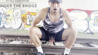 sport lad gets horny and plays with his male-pussy in public places and has anal orgasm while fingering his ass