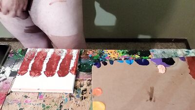 Dong Ross dick painting session: "Sky High"