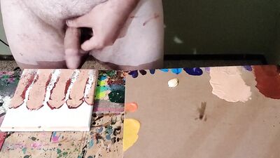 Dong Ross dick painting session: "Sky High"