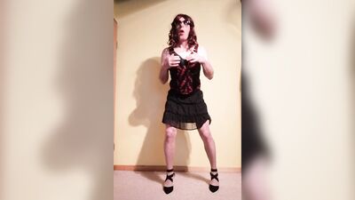 Stripping and wixing with dildo