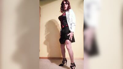 Stripping and wixing with dildo
